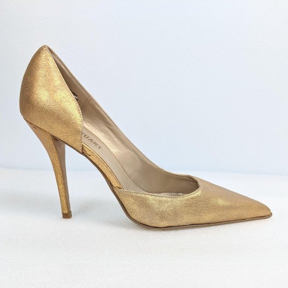 Colin Stuart Shoes - Colin Stuart Gold Metallic D'Orsay Heels